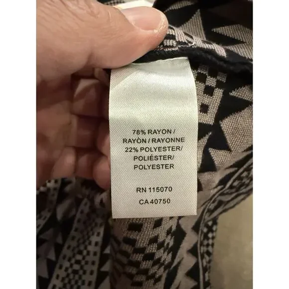 Nina Leonard Womens Geometric Print Mink Black Knit Sweater Dress Size L NWT NEW - Picture 8 of 10